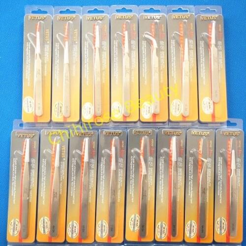 Free shipping 10 pcs/lot VETUS tweezers stainless steel hyperfine high precision tweezer