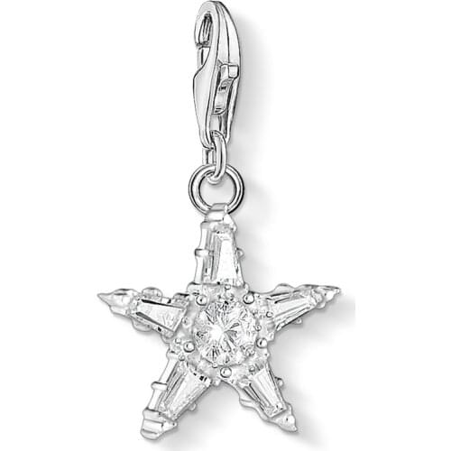 Zirconia Five-Pointed Star Charm Pendants for Jewelry Making 925 Sterling Silver DIY Accessories Fit Bracelet Necklace Wholesale