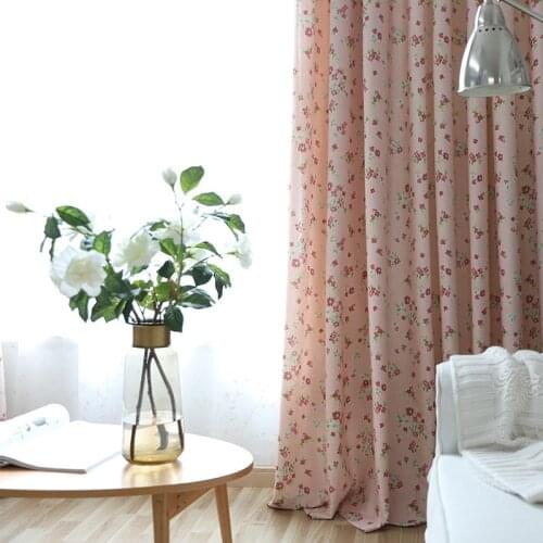 Multicolor Small Floral Korean Pastoral Cloth Cotton and Linen Curtains Bedroom Study Balcony Living Room Blackout Curtains