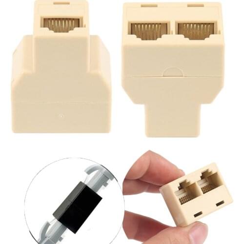 2021 RJ45 Splitter Ethernet Adapter Lan Cable 1 To 2 Ways Extender Splitter For Internet Connection Coupler Contact Modular Plug