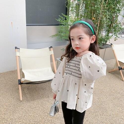 Shirts Tees Tops Full Sleeve O-neck Collar Pullover Solid Regular Cotton New Fashion Casual Simple Cute Spring Autumn Girls Kids