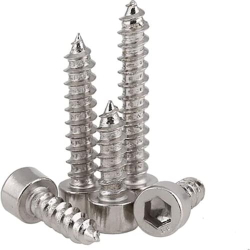 Hex Hexagon Socket Cap Head Self Tapping Screw 8.8 Grade Nickel Plated Allen Head Screw for Speaker M2 M2.6 M3 M3.5 - M6