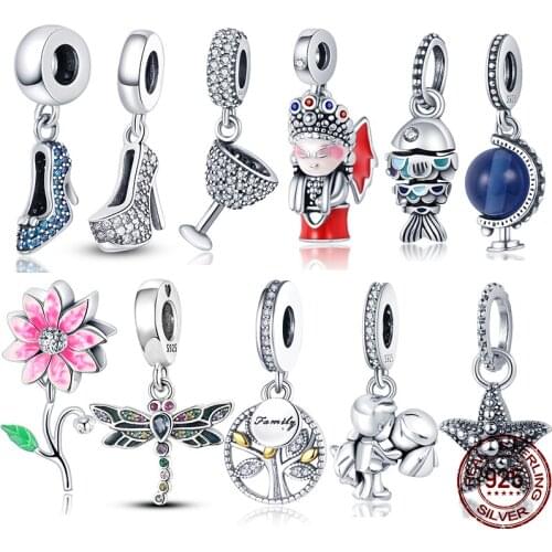 2021 New 925 Sterling Silver Fish&Doll Airplane and Globe Charm&Bead Fit Original 3mm Bracelet&Bangle Making Fashion DIY Jewelry