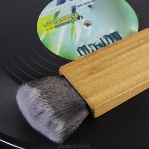 LP Vinyl Record Cleaner Bamboo Wooden Handle Soft Cleaning Brush Dust Remover J03 21 Dropshipping