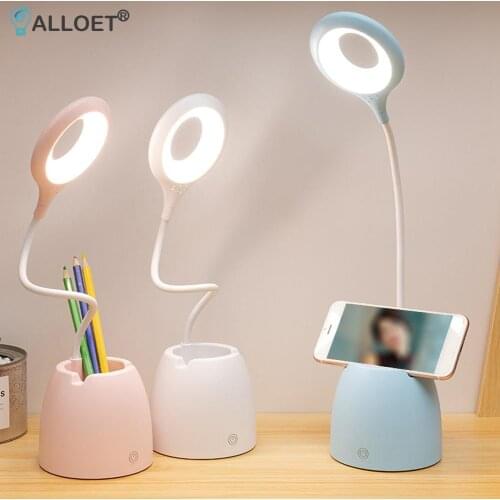 Folding USB LED Desk Lamp Pen Storage Holder Eye Protection Reading Light for Student Night Light Living Room Bedroom Table Lamp