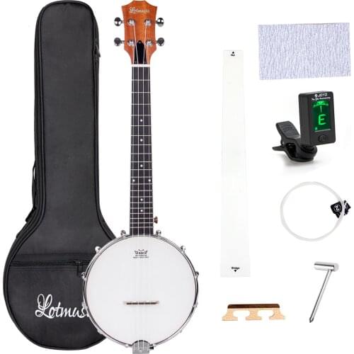 Tenor Banjo Ukulele 26 Inch Banjolele with Bag Strap Tuner Picks