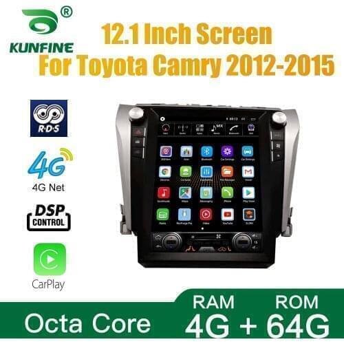 Tesla Screen Octa Core 4GB RAM 64GM ROM Android 10.0 Car DVD GPS Player Deckless Car Stereo For Toyota Camry 2012-2015 Radio
