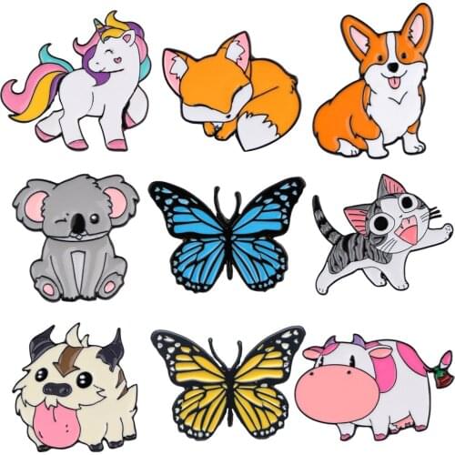 PF600 Dongmanli Jewelry Cute Fox Pins for backpacks Lapel Enamel Pins and Brooches Badge Bags Backpack Decoration Friend Gifts