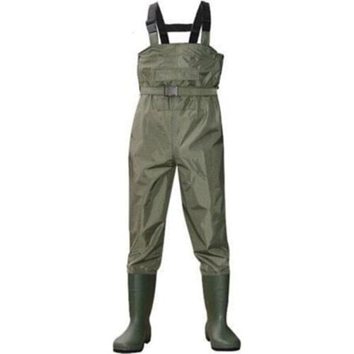 Outdoor Siamese Pants Breathable Eu38-47 Boots Wading Camo Waterproof 3-layerPVC Men Women Fishing Wader Strap Overalls Trousers