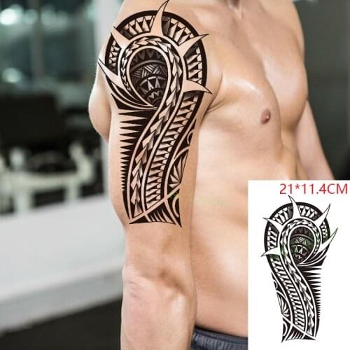 Waterproof Temporary Tattoo Stickers Totem Geometric Arm Leg Back Body Art Fake Tatto Flash Tatoo for Women Men