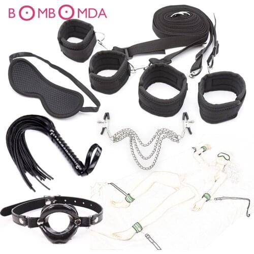 Couple Adult Game SM Leather Whip Bondage Belt Nipple Clip Blowjob Adult Sex Toy For Women Men Enhance Erotic Pleasure Sex Shop
