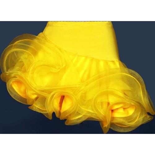 Latin Dance Skirt Yellow/Rose/Red/Black Latin / Cha Cha / Rumba / Samba / Tango / Paso Doble / Bull Dancing Skirts Dancewear
