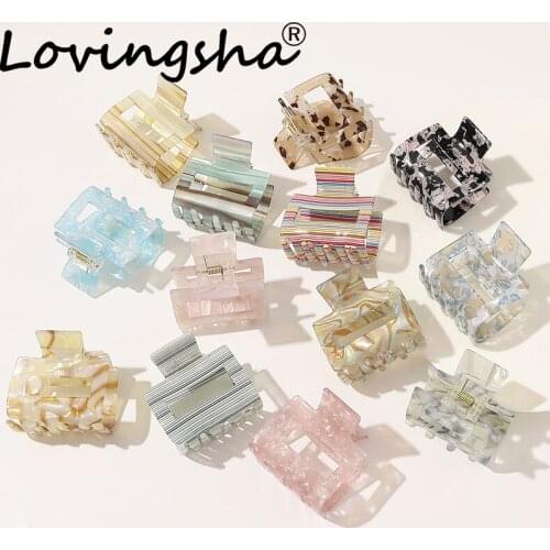 LOVINGSHA Women Hair Accessories Hair Claws Ladies Hair Crab Clamps Striped Lady Ponytail Hair Female Girl Holder Rope FC189