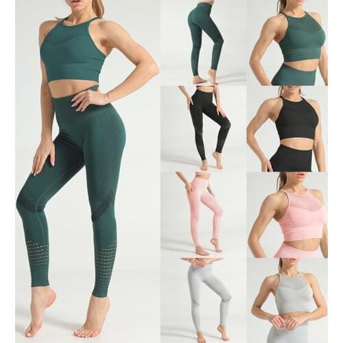 Women Seamless Gym Sportwear Tight Bra Top Workout Fitness Bra Yoga Legging High Waist Running Pants Wild Wear 2pcs Tracksuit