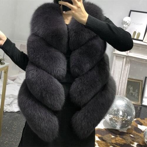 7XL Real Fox Fur Vest Real Natural Fox Fur Vest Coat Real Women Jacket Real Fox Fur Jacket Fashion Warm Women Fur Coat Luxury