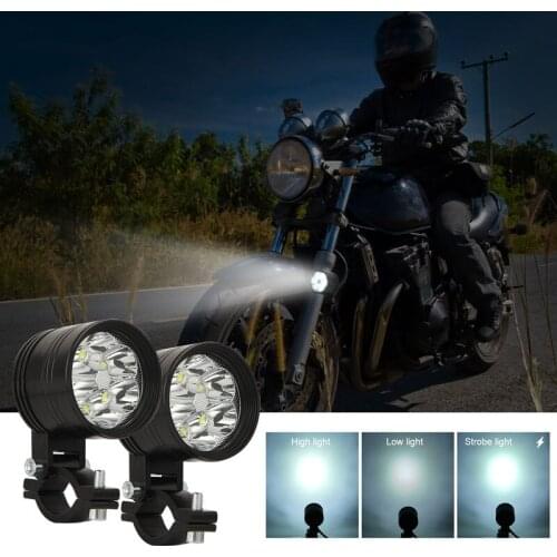 1PC LED Motorcycle Spotlight Three Modes Hight/Low/Strobe Fog Lights 6000K Ultra-Bright Ultra-Long Range Suburban lights