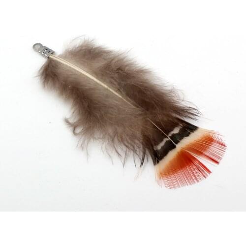 12pcs 8cm Natural Red Head Feathers Women Necklace Earrings Tassels DIY Jewelry Making Keychain Pendants