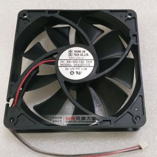 Young Lin DFS122512L "DC 12V 2.20W 120x120x25mm 2-Wire Server Cooling Fan