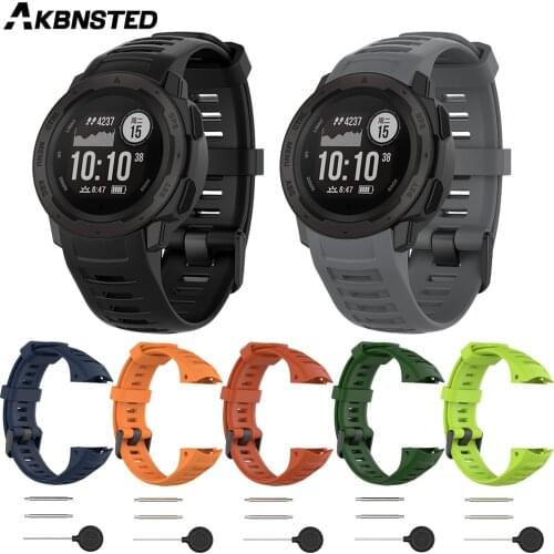 AKBNSTED Silicone Wristband For Garmin Instinct Smart Watch Replacement Watch Band For Garmin Instinct Sport Strap Accessories