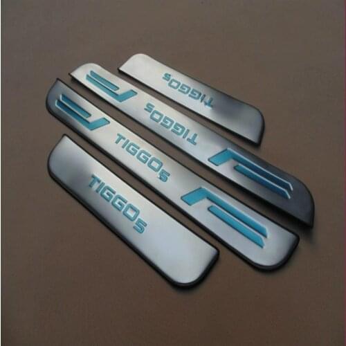 Car Accessories Styling For Chery Tiggo 5 2014 2018 Steel Door Sill Scuff Plate Protectors Door Pedal Cover Guard Car Sticker
