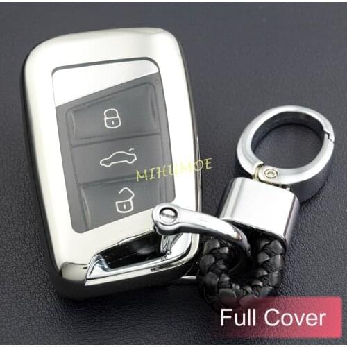 Smart Car Key Fob Case Cover Chain For VW Atlas Arteon Teramont Jetta Passat B8
