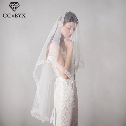 CC Wedding Jewelry Long Hair Veil With Flower Bride Engagement Accessories For Women Handmade Party Romantic White Yarn DIY V608