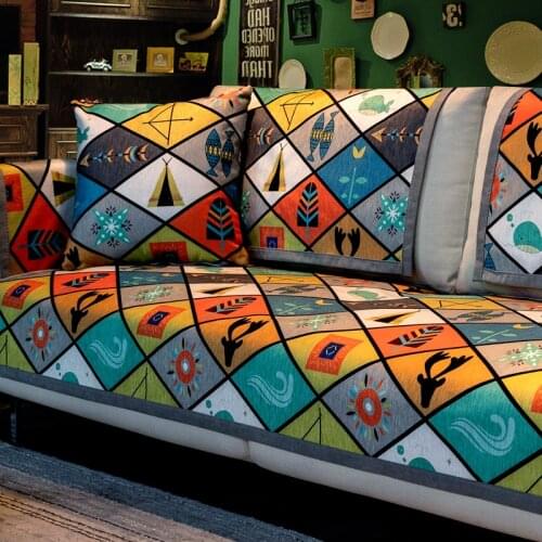 Nordic Decorative Sectional Sofa Cover for Living Room Geometric Sofa Cover Universal Sofa Towel Anti-slip Couch Cover Slipcover