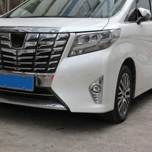 For Toyota Alphard Vellfire 2016-2018 Chrome External Front and Rear Foglight Lamp Cover Trim Fog Light Car Acessories 4pcs