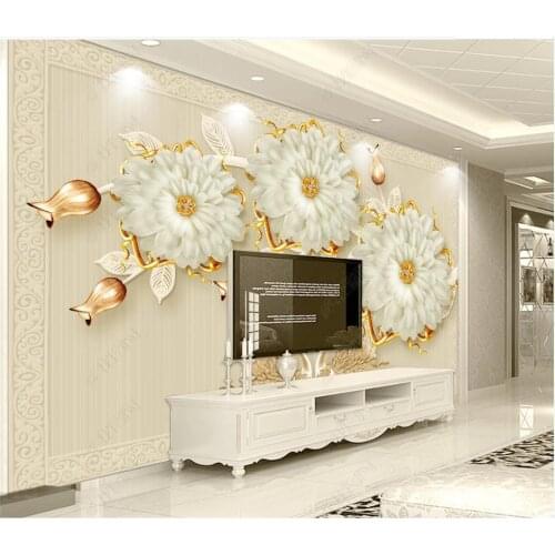 Custom photo wallpaper for walls 3 d mural Modern Luxury jewelry flower pattern romantic TV background wall papers home decor