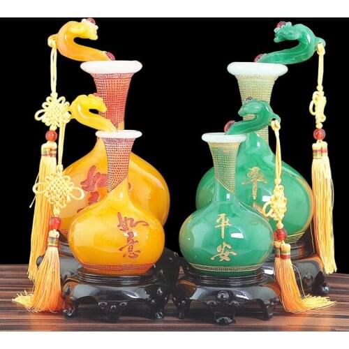 Ping an ruyi vase furnishings living room wine cabinet decoration housewarming new home wedding gifts tatues sculpture Home