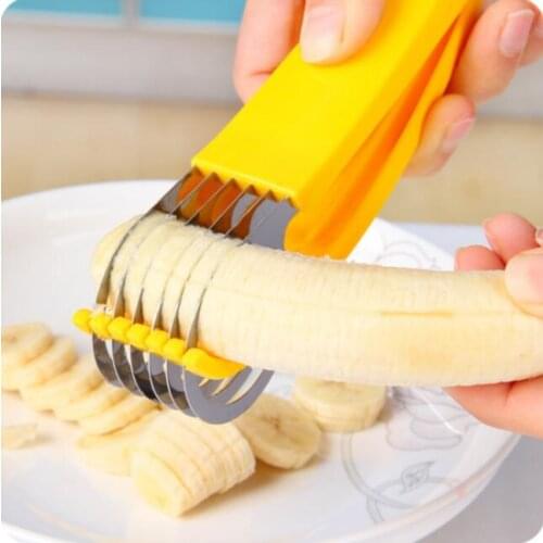 Stainless Steel Banana Slicer Kitchen Gadgets Sausage Cucumber Cutter Knife