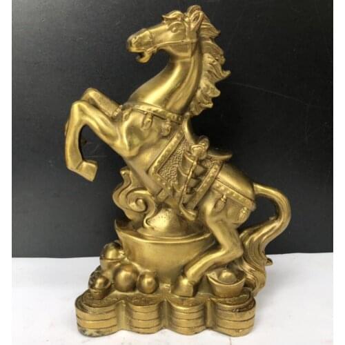 China brass Ingots horse wealth crafts statue