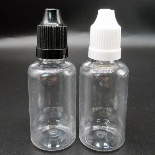 China supplier e liquid bottle PET plastic 30ml essential oil bottle ,long thin nozzzle ,safty cap 100pcs/lot