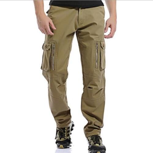 Mens Thick Pants Side zipper Baggy Trousers Men Thicken Fleece Overalls Fashion Casual Cargo Pants Mens Bottoms 40
