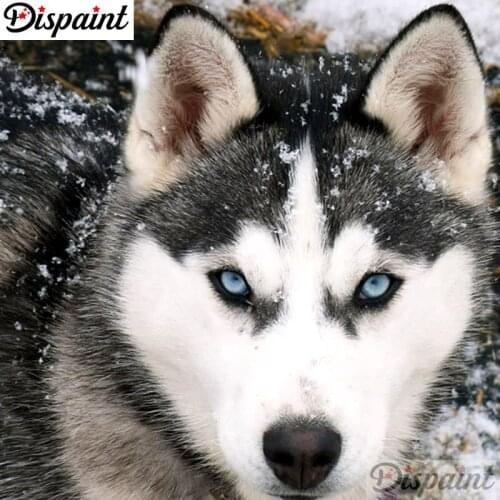 Dispaint Full Square/Round Drill 5D DIY Diamond Painting "Animal wolf" Embroidery Cross Stitch 3D Home Decor A10287