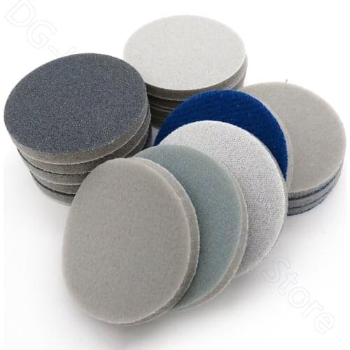 2 Inch 50mm Sandpaper Hook Loop Wet and Dry Round Abrasive Flocking Sanding Paper Silicon Carbide/Corundum 300-3000 Grit 5-10pcs