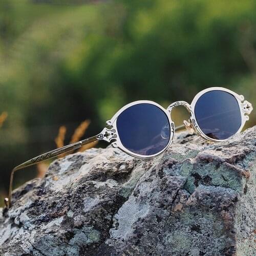 New man sunglasses retro steampunk glasses gothic oval Metal frame carved sunglasses cartier glasses sunglasses women cat eye