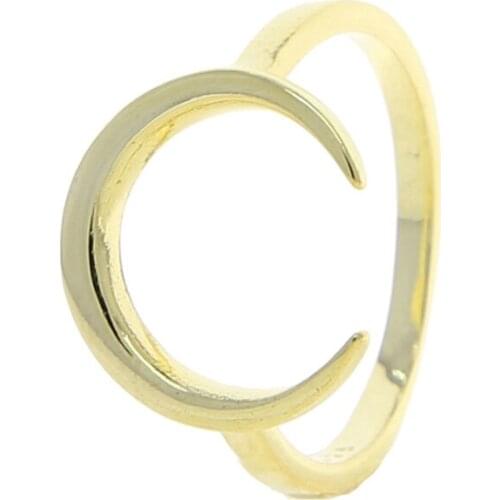 New Gold Color Crescent Moon Ring Fashion Jewelry Women Hot Sale Delicate Simple Dainty Moon Ring