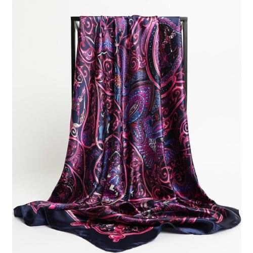 New Fashion Shawls Square Silk Scarf Women Luxury Hijab Soft Wraps Headband Female Neckerchief Ladies Pashmina Hair Bandana 2021