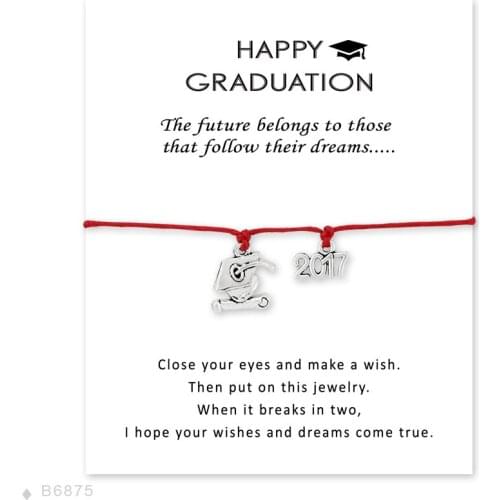 Graduation Gift for School Leavers 2018 2019 2020 Graduate Trencher Cap Square College Cap Diploma Charm Bracelets for Women