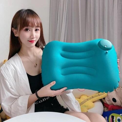 Portable Travel Pillow Inflatable Camping Pillow for Hiking Backpacking Fishing Hunting Beach Blindfold Earplugs Storage bag