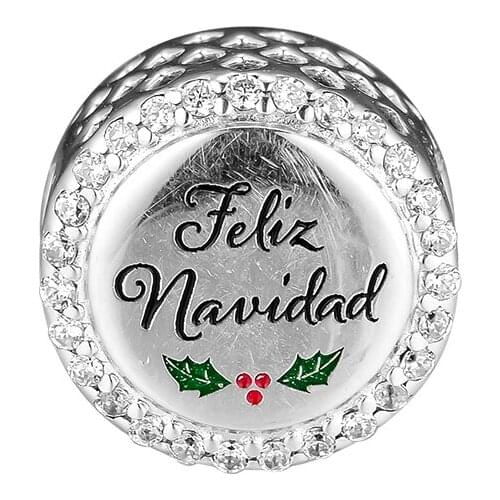 CKK Feliz Navidad Charm Bead Fit Original Bracelets sterling silver jewelry women Men DIY beads for jewelry making
