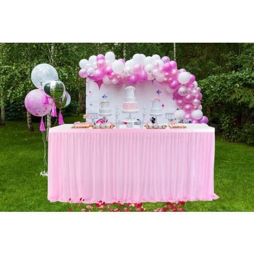 Tulle Tutu Table Skirt tablecloth pink Banquet Tableware Decoration wedding Birthday Baby Shower decoration Home Party supplies