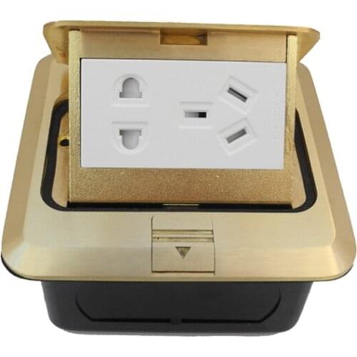 Pop-up Retractable Floor Outlet Socket 5 Prong For Kitchen Office Home Electric Socket Copper Power Ground Outlet