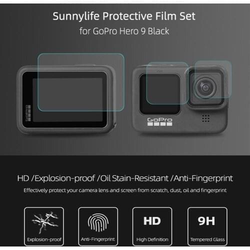 Protective Film HD Explosion-proof Lens Display Film Accessories 9H High Hardness Tempered Glass for GoPro Hero9 Black