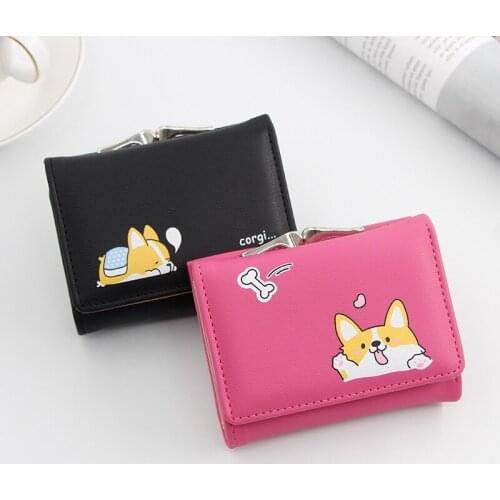 2021 new womens small wallet, small change, Korean short-style, womens wallet, three-fold, coin-bag change bag. women purse