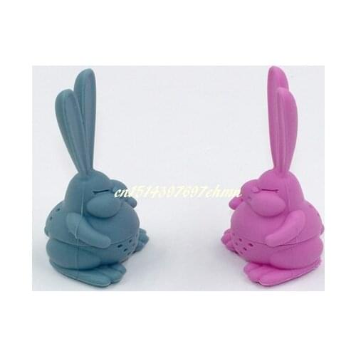 1000pcs/lot Rabbit Shape Silicone Tea Infuser Tea Strainer Reusable Leaf Filter Herbal Spice Coffee Fliter