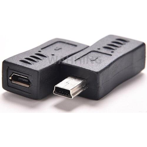 5pcs New Micro USB Female to Mini USB Male Adapter Cable Connector Micro usb Connectors Converter Black HY401
