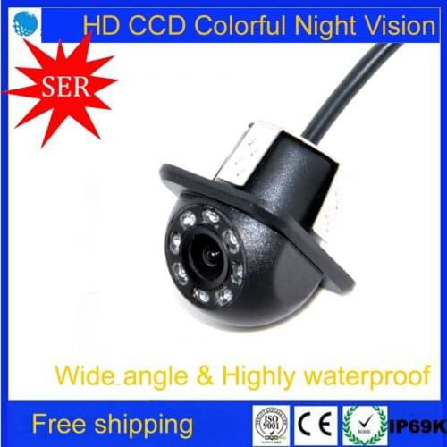 2019 New Universal HD CCD 8LED Night Vision Car Rear View Camera 170Wide Angle Car Reversing Backup Parking Camera Free Shipping