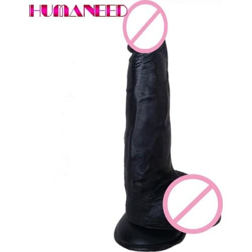 25.8*5cm Strong Suction Cup Black Big Dildo Realistic Penis Dick Masturbator Vagina Or Anal Plug Sex Toys For Women Erotic Shop